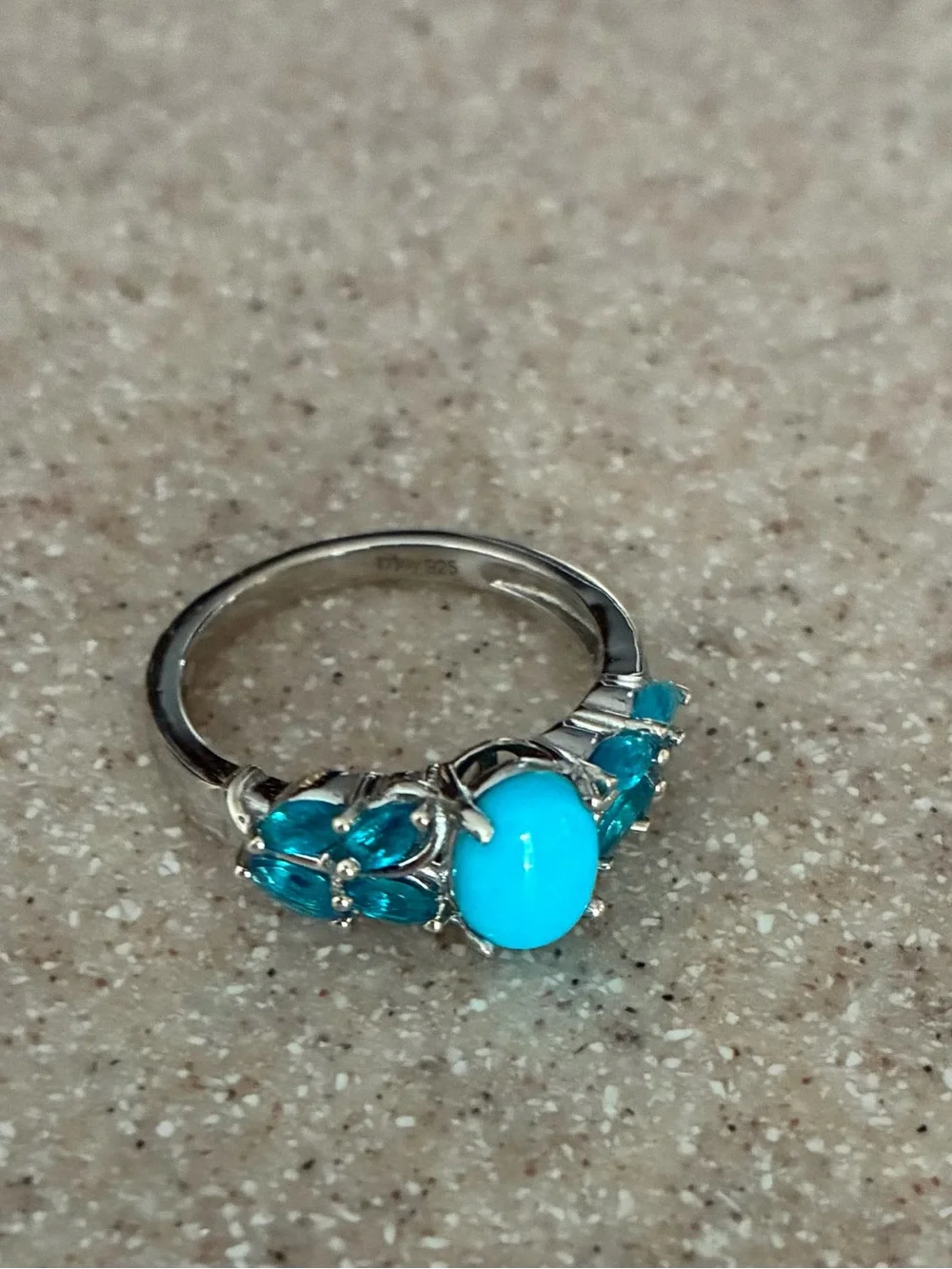 Sleeping Beauty Turquoise & Blue Apatite Band Ring
